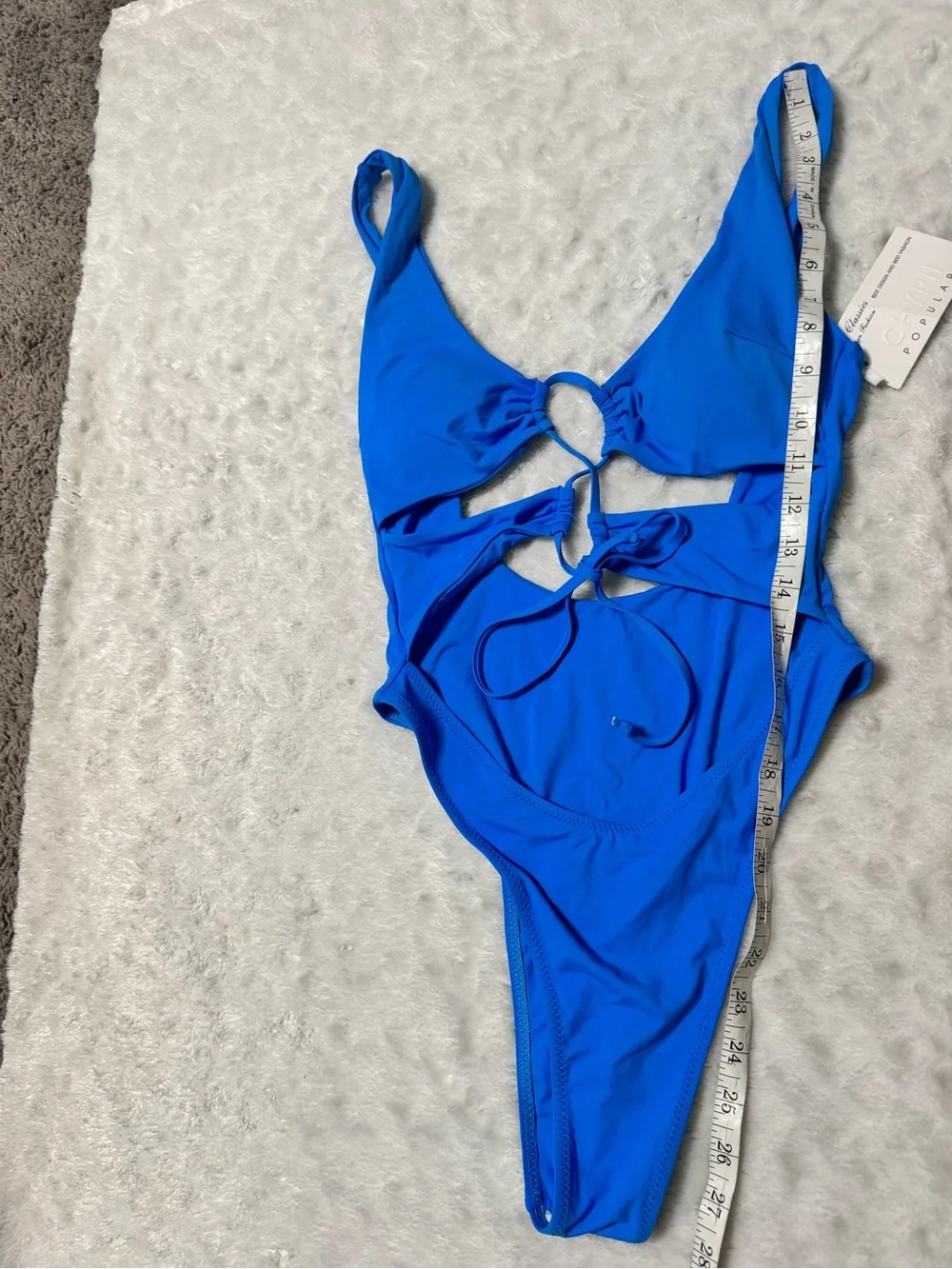NWT- CHYRII Women's Sexy Cutout Lace Up Backless High Cut One Piece Swimsuit
